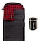 Wakeman XL Sleeping Bag - 32F Comfort Rated 3-Season Sleep Bag with Hood for Hiking by Black/Red 75-CMP1073 - alternate 1